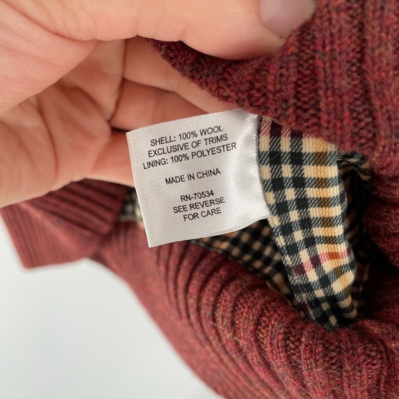 Orvis Rust Wool Zip Up Sweater Men’s Large - Picture 7 of 11